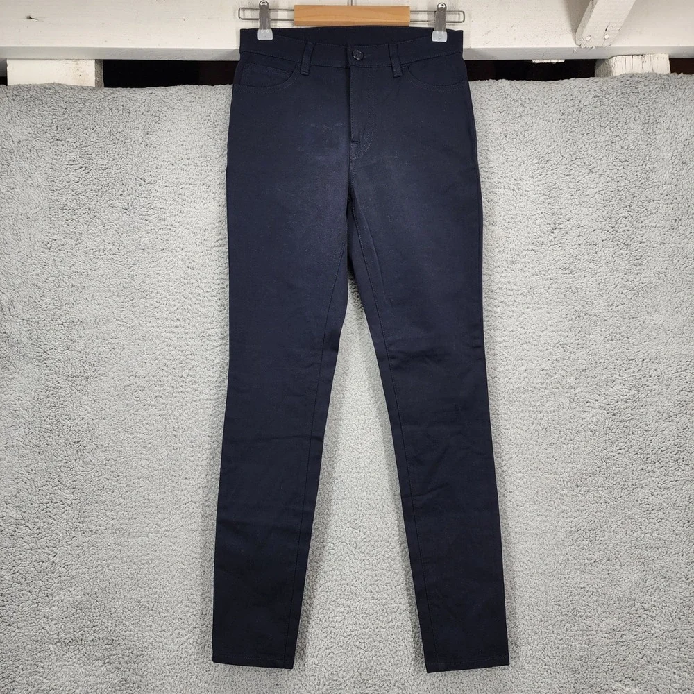 Marina Yachting Womens Navy Blue Slim Fit Beaded Crest Pants Size 26 Trousers‎